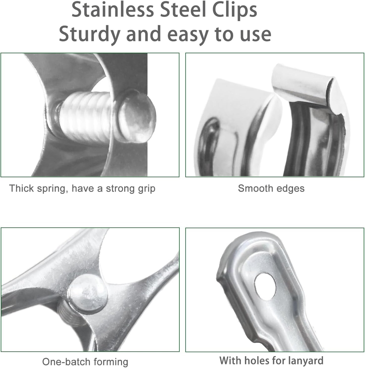 40 PCS Garden Clips, Greenhouse Clamps Made of Stainless Steel, Greenhouse Clips for Netting, Have a Strong Grip to Hold Down the Shade Cloth or Plant Cover on Garden Hoops-VerdiqueGarden