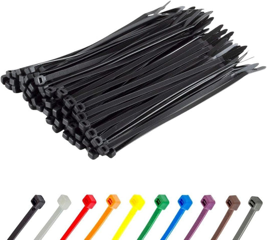 GTSE 10 Inch Black Zip Ties, 100 Pack, 18lb Strength, UV Resistant Long Nylon Cable Ties, Self-Locking 10" Tie Wraps-VerdiqueGarden