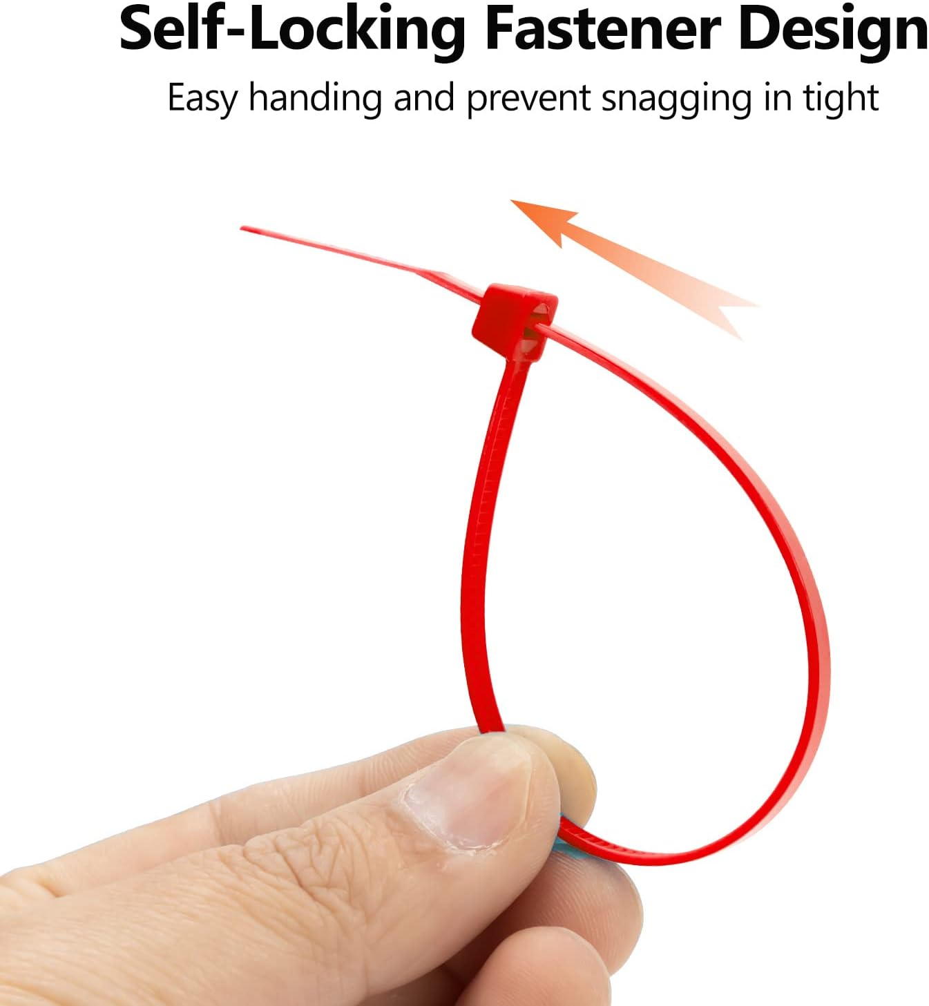 XINGO 100PCS Cable Zip Ties Heavy Duty, Premium Nylon Plastic Wire Ties with 50 Pounds Tensile Strength, Self-Locking Black Nylon Zip Ties for Indoor and Outdoor (8 inch, Red)-VerdiqueGarden