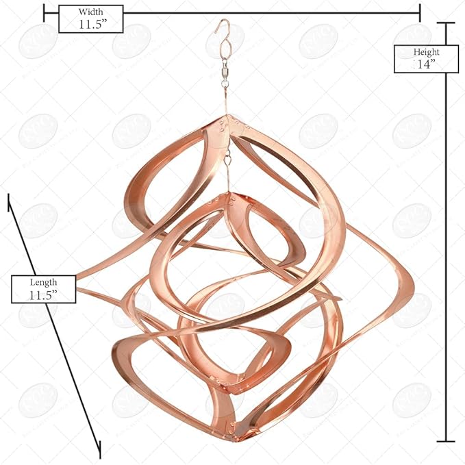 Red Carpet Studios Cosmix Copper Double Wind Sculpture, Small (31058), 14 Inch-VerdiqueGarden