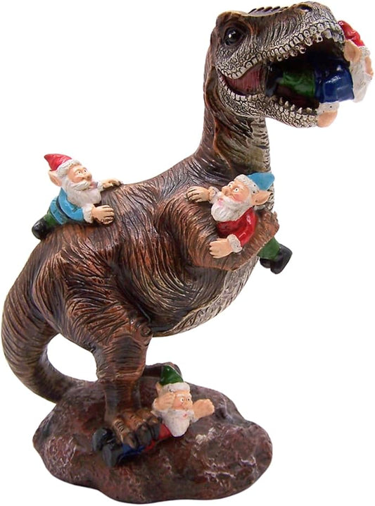 Wowser Gnome Statue: Funny Garden Figurine - Unique Home & Outdoor Decor (T-Rex), Gnome Decoration for Yard-VerdiqueGarden