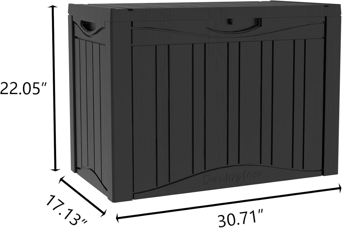 45 Gallon Double-Wall Resin Deck Box - Lockable Waterproof Outdoor Storage Box, 515lbs Capacity & Doubles as Seating for Patio Furniture - Garden Tools, Pool Accessories (Black)-VerdiqueGarden