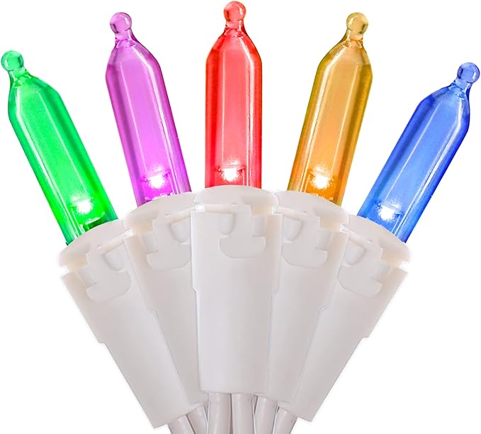 Multicolor LED Christmas Lights - 2 Pack 100 Count Multi-Colored Christmas String Lights for Tree, Party, Wedding, Holiday, Indoor/Outdoor Decor, 2 Sets 33 Feet White Wire, UL Certified, Connectable-VerdiqueGarden