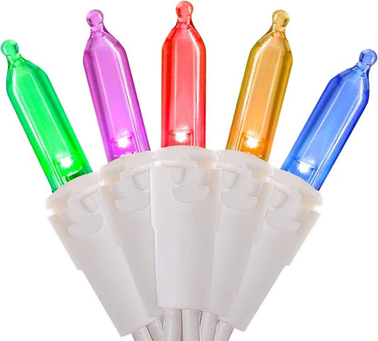 Multicolor LED Christmas Lights - 2 Pack 100 Count Multi-Colored Christmas String Lights for Tree, Party, Wedding, Holiday, Indoor/Outdoor Decor, 2 Sets 33 Feet White Wire, UL Certified, Connectable-VerdiqueGarden