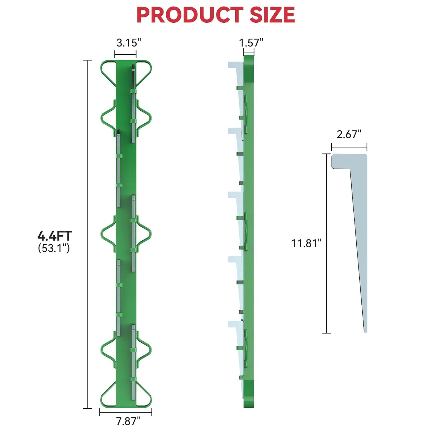 4ft Woven Wire Fence Stretcher Bar with 5 Wedges Heavy Duty Wire Stretcher Fence Tool for Farms, Ranches, Garden Barriers, Yard (Green)-VerdiqueGarden