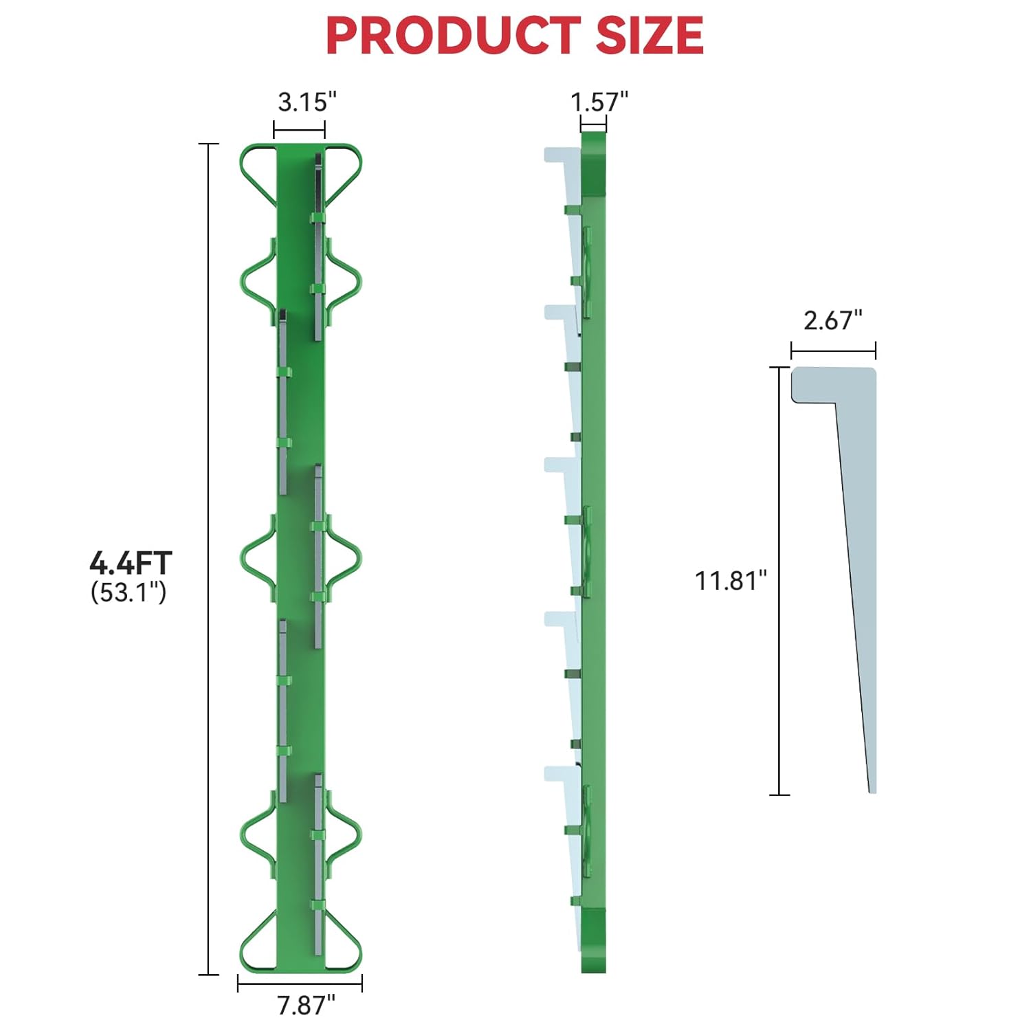 4ft Woven Wire Fence Stretcher Bar with 5 Wedges Heavy Duty Wire Stretcher Fence Tool for Farms, Ranches, Garden Barriers, Yard (Green)-VerdiqueGarden