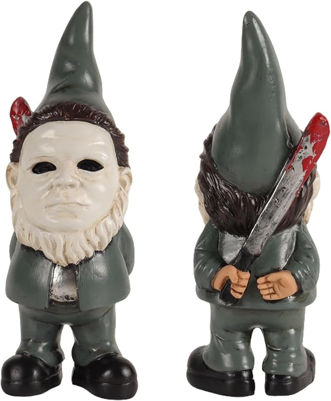 Horror Decor Garden Gnomes Christmas Table Decor Garden Statue Home Decor Horror Movie Merchandise Gifts- Green-VerdiqueGarden