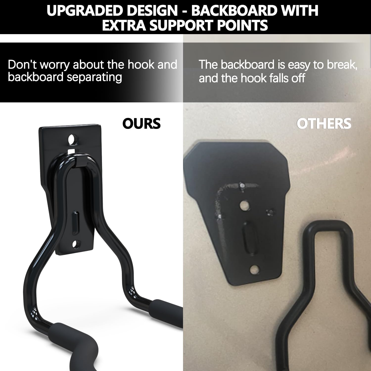 3-H Weed Eater Hanger 2 Pack,2 Large Garage Wall Hooks,1 Extension Strap,Utility Weedeater Rack,Tool Hangers for Organizing and Hanging Weed Wacker,Leaf Blower,String Trimmer,Power Tool in Garden-VerdiqueGarden