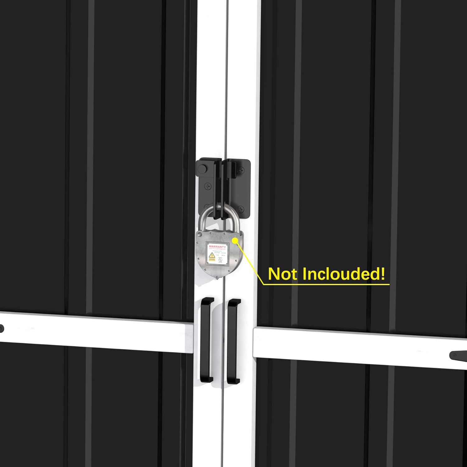 GDLF Outdoor Storage Cabinet Wood & Metal Garden Shed with Waterproof Roof and Sturdy Lockable Doors 66"-VerdiqueGarden