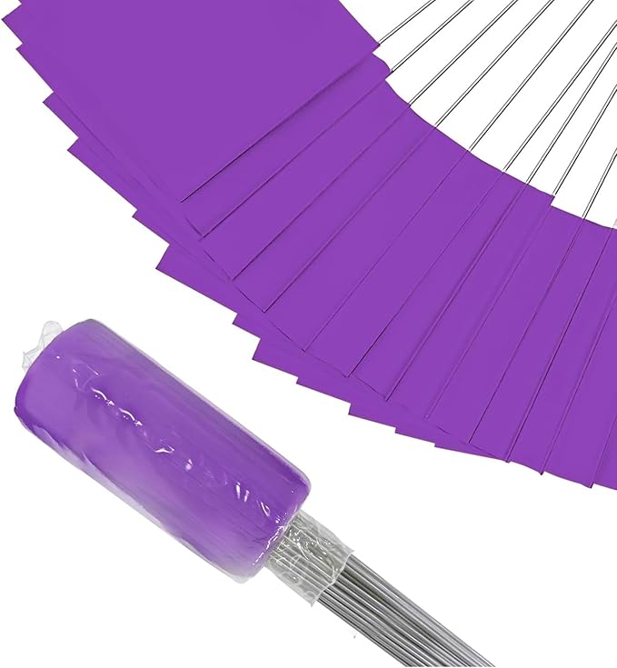 Zozen 100Pack Purple Marking Flags, Writable | 15x4x5 Inch, Yard Flags for Lawn & Irrigation & Landscape & Sprinkler & Survey & Dog Training.-VerdiqueGarden