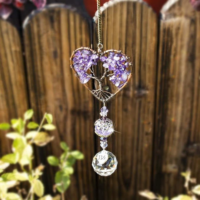 H&D HYALINE & DORA Sun Catcher Crystal Tree of Life Rainbow Maker Drops Hang for Window, Home Decor, Car Charms-VerdiqueGarden