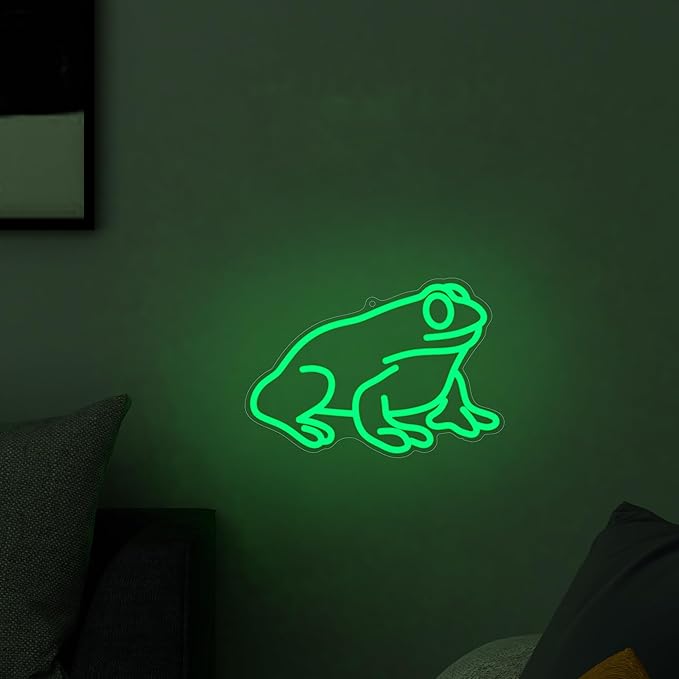 Lampeez Frog Neon Sign, Frog Lamp Wall Decor, Dimmable LED Neon Art Signs USB Powered, for Man Cave, Home, Patio, Garden, Bars, Stores, Clubs, Ideal Gift for Friends, Family and Kids-VerdiqueGarden