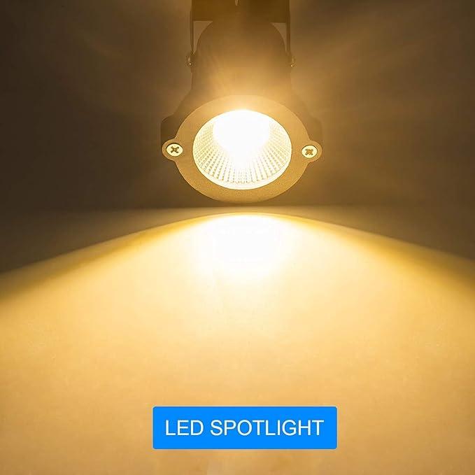 4 Pack 10W LED Spot Lights Indoor Uplight, Security Floor Spotlight,Ceiling Spotlight,120V Landscape Lights, Home,Garden,Yard with US 2-Plug Warm White-VerdiqueGarden