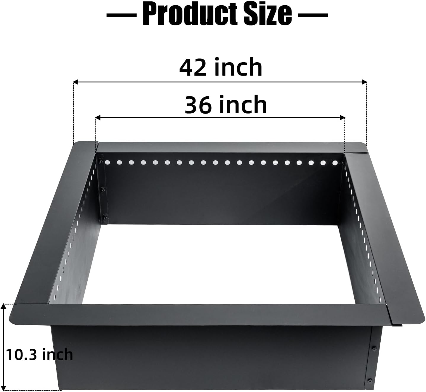 42 inch Square Fire Pit Ring, Heavy Duty Firepit Ring, DIY Campfire Insert Above or In-Ground, for Outdoor, Camping, and Bonfires-VerdiqueGarden