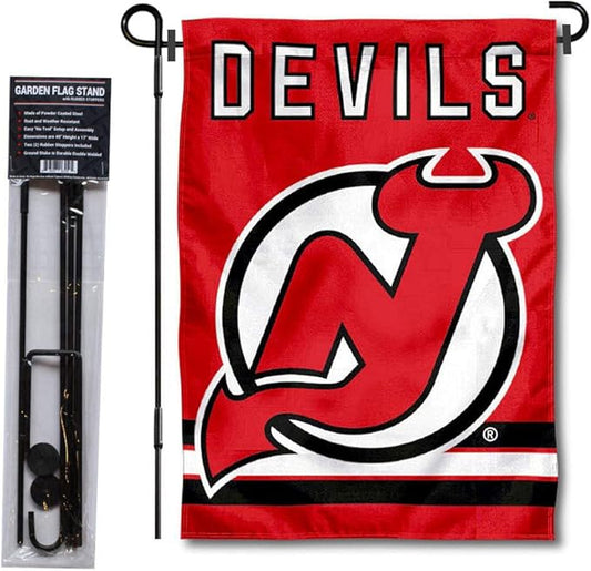 WinCraft New Jersey Devils Garden Flag with Pole Stand Holder-VerdiqueGarden