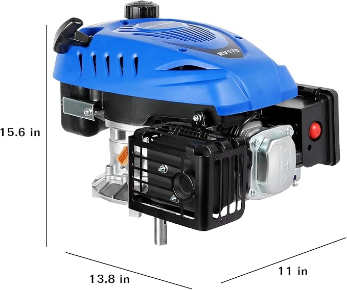 BILT HARD Gas Engine Vertical Shaft, 173cc 4.4 HP 4-Stroke Gas Motor, Replacement Engine for Lawn Mower, EPA & CARB Compliant-VerdiqueGarden
