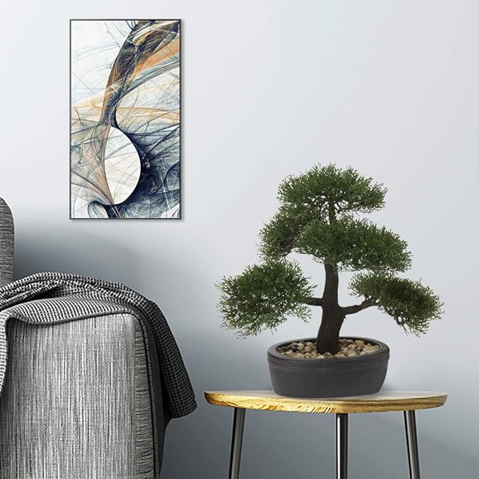 Artificial Bonsai Tree Juniper Faux Plants Indoor Small Fake Plants Decor with Ceramic Pots for Home Table Office Desk Bathroom Shelf Bedroom Living Room Farmhouse Decorations-VerdiqueGarden