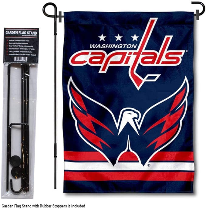WinCraft Washington Capitals Garden Flag with Pole Stand Holder-VerdiqueGarden