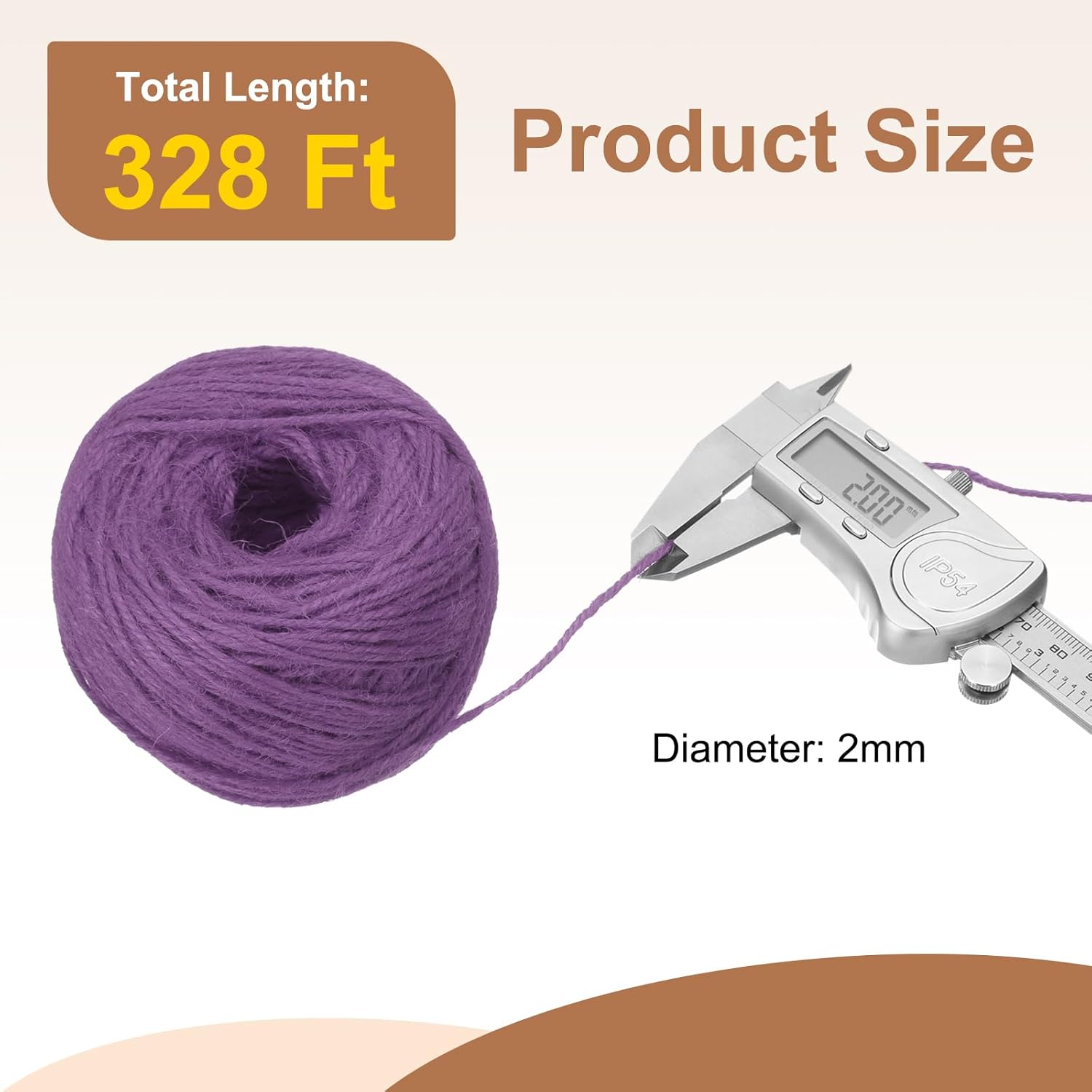 uxcell 328 Feet Natural Jute Twine String,2mm Thin Garden Twine Rope Colored Plant String Cord for DIY Art Crafts Gift Wrapping Decoration Packing Gardening Plant Hanger,Light Purple-VerdiqueGarden