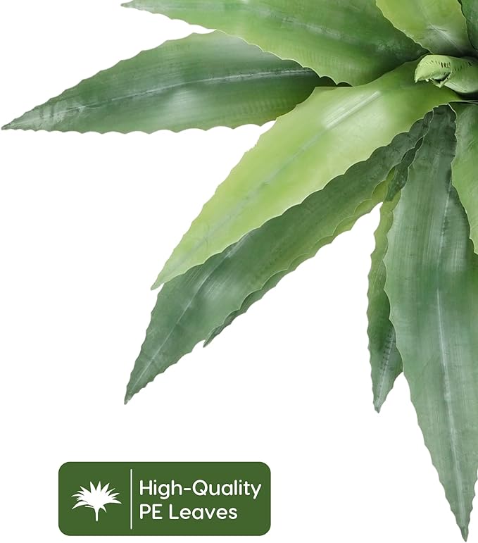 Velener 24 Inch Tall UV Resistant Artificial Agave Plant - Realistic Faux Succulent for Indoor & Outdoor Decor, Perfect for Home, Office, and Housewarming-VerdiqueGarden