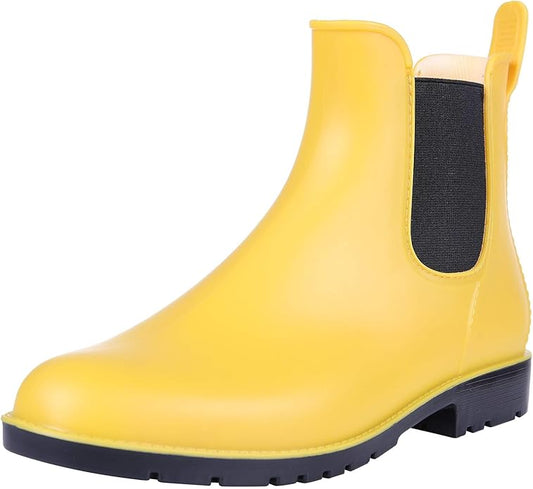 Asgard Women's Ankle Rain Boots Waterproof Chelsea Boots-VerdiqueGarden