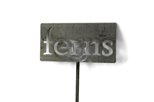 Classic Metal Garden Markers 19 Inches Tall (ferns, Raw, Unfinished Steel (will rust with time))-VerdiqueGarden