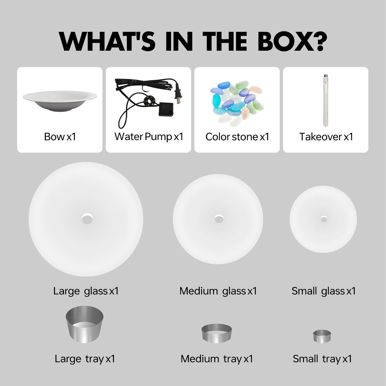 Indoor Tabletop Fountain 3-Tier Waterfall, Zen Meditation Fountains with LED Light, Home Desktop Soothing Sound Meditation Relaxing Water Feature for Office Room Table Decoration-VerdiqueGarden