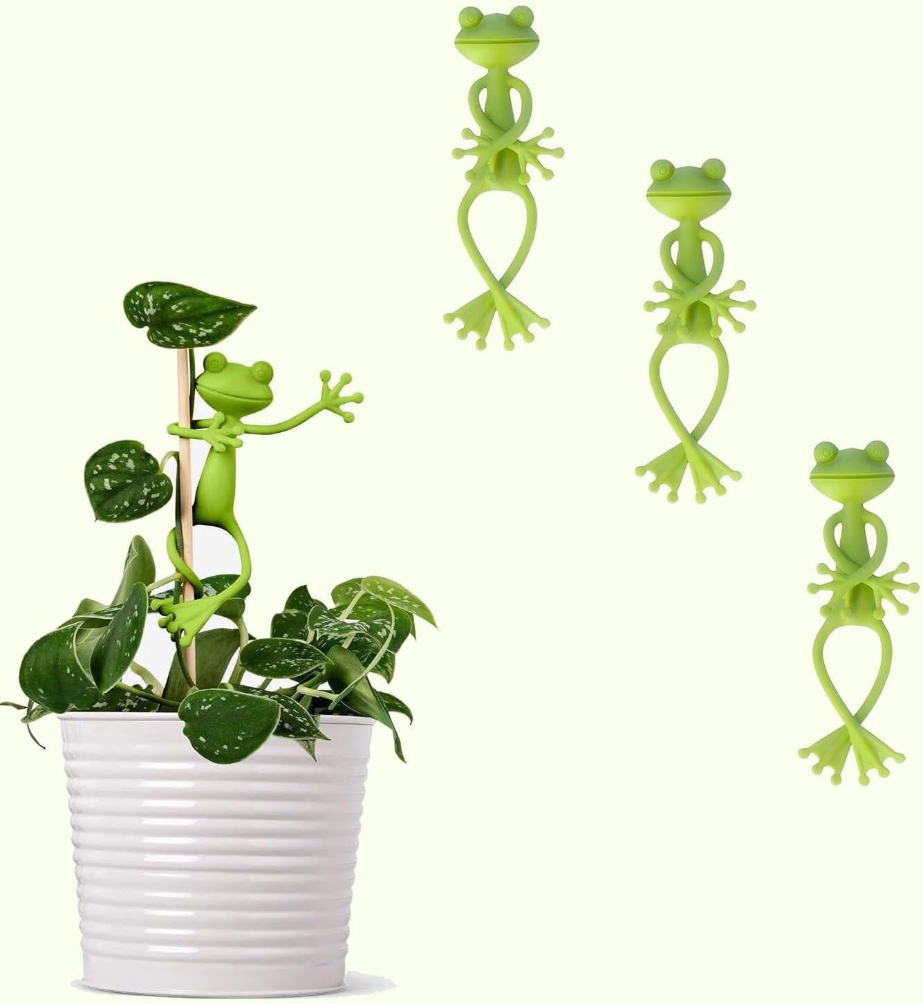 Frog Plant Stand for Potted Plants & Vines - Sturdy Gardening Clips with Cute Frog Design, Indoor/Outdoor Plant Stand Accessories - Multipurpose Garden Decor Clips for Flower Pots (3pc)-VerdiqueGarden