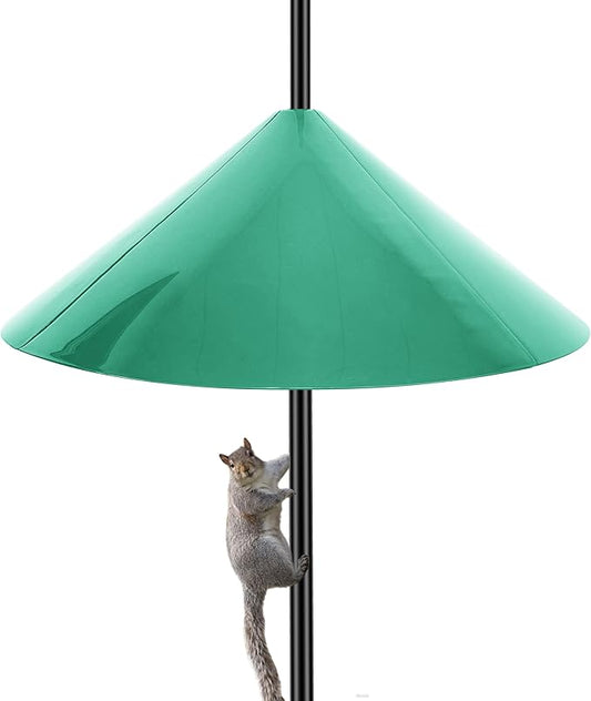 Squirrel Baffle for Bird Feeder Pole, 19-Inch Outdoor Bird Feeder Guard, Squirrel-Proof Birdhouse Baffles, Shepherd's Hook for Outside(LightGreen)-VerdiqueGarden