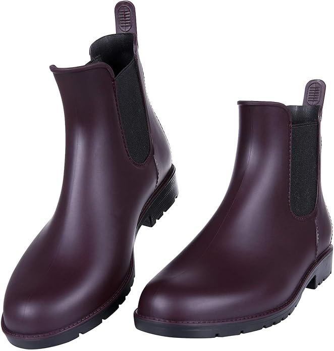 Asgard Women's Ankle Rain Boots Waterproof Chelsea Boots-VerdiqueGarden