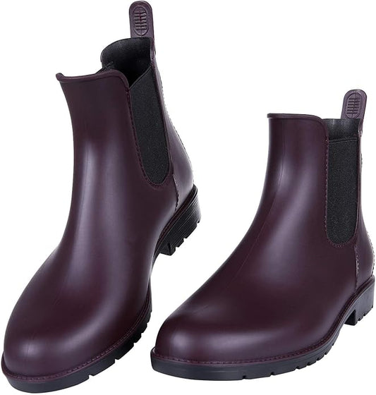 Asgard Women's Ankle Rain Boots Waterproof Chelsea Boots-VerdiqueGarden