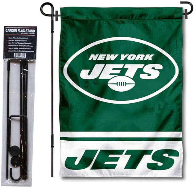 WinCraft New York Jets Garden Flag and Pole Stand Holder-VerdiqueGarden