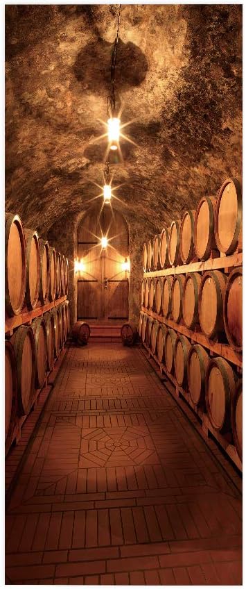 3D Door Stickers Murals - Peel & Stick Wine Cellar Theme - Removable PVC Waterproof Door Poster, 37.4" x 84.6" for Bedroom & Living Room-VerdiqueGarden