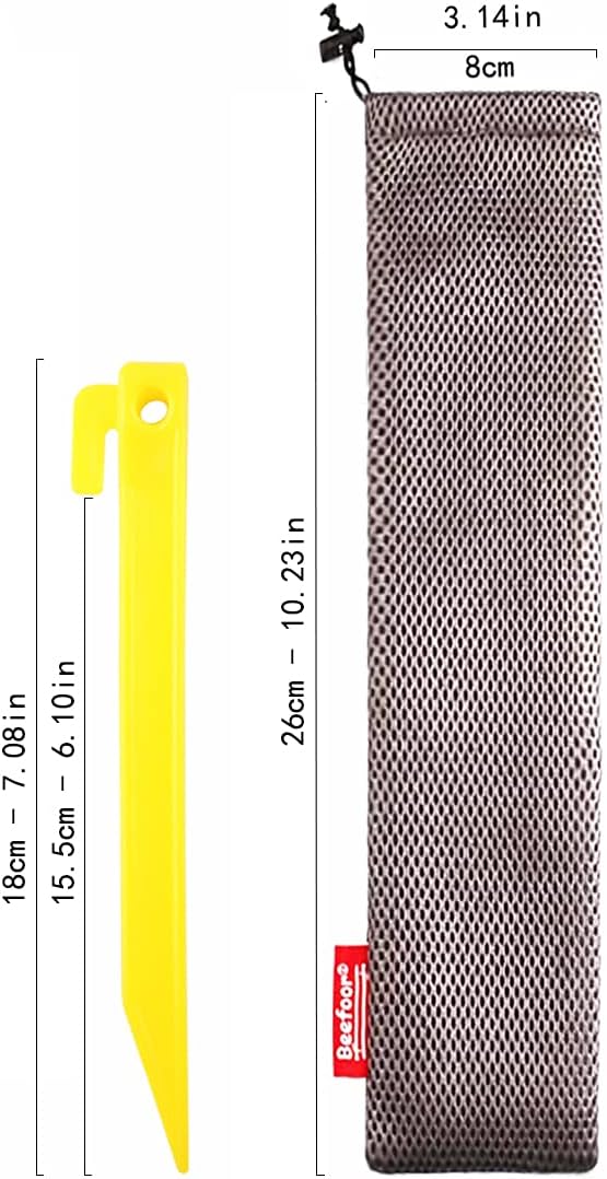 10-Pack Plastic Tent Stakes – 7-Inch Heavy Duty Canopy Anchoring Pegs for Camping, Gardening, Landscaping, Backpacking – Lightweight, Rust-Proof, Reusable Camping Stake-VerdiqueGarden