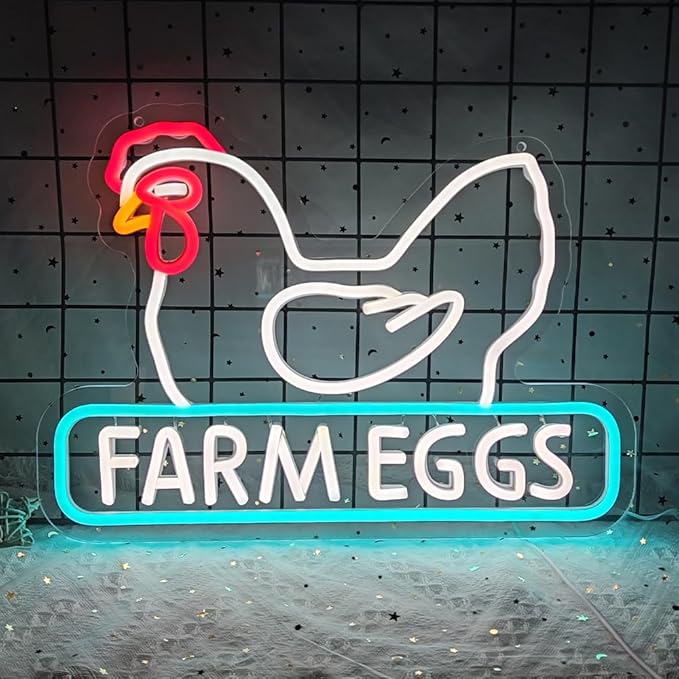 Chicken Coop Neon Sign Chicken Cluck Led Light Up Sign Farm Chicken Coop Farmhouse Kicthen Garden Decor Chicken Coop Sign Birthday Gifts for Family USB Powered Neon Sign,Size15.7*11inch(JWD025)-VerdiqueGarden