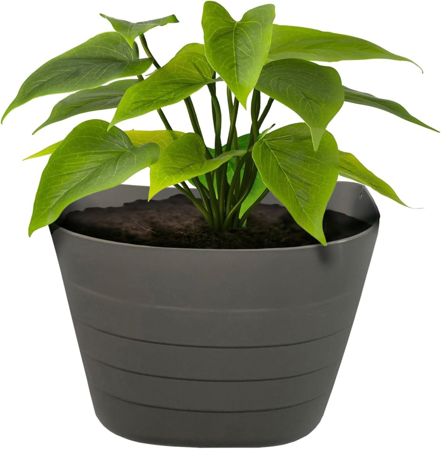 12 Inch Gray Wall Planter, Self-Watering Concrete Hanging Planter for Indoor & Outdoor Use, Large Wall Planter with Self-Watering Grid, Ideal for Flowers, Vegetables & Herbs, UV Resistant-VerdiqueGarden