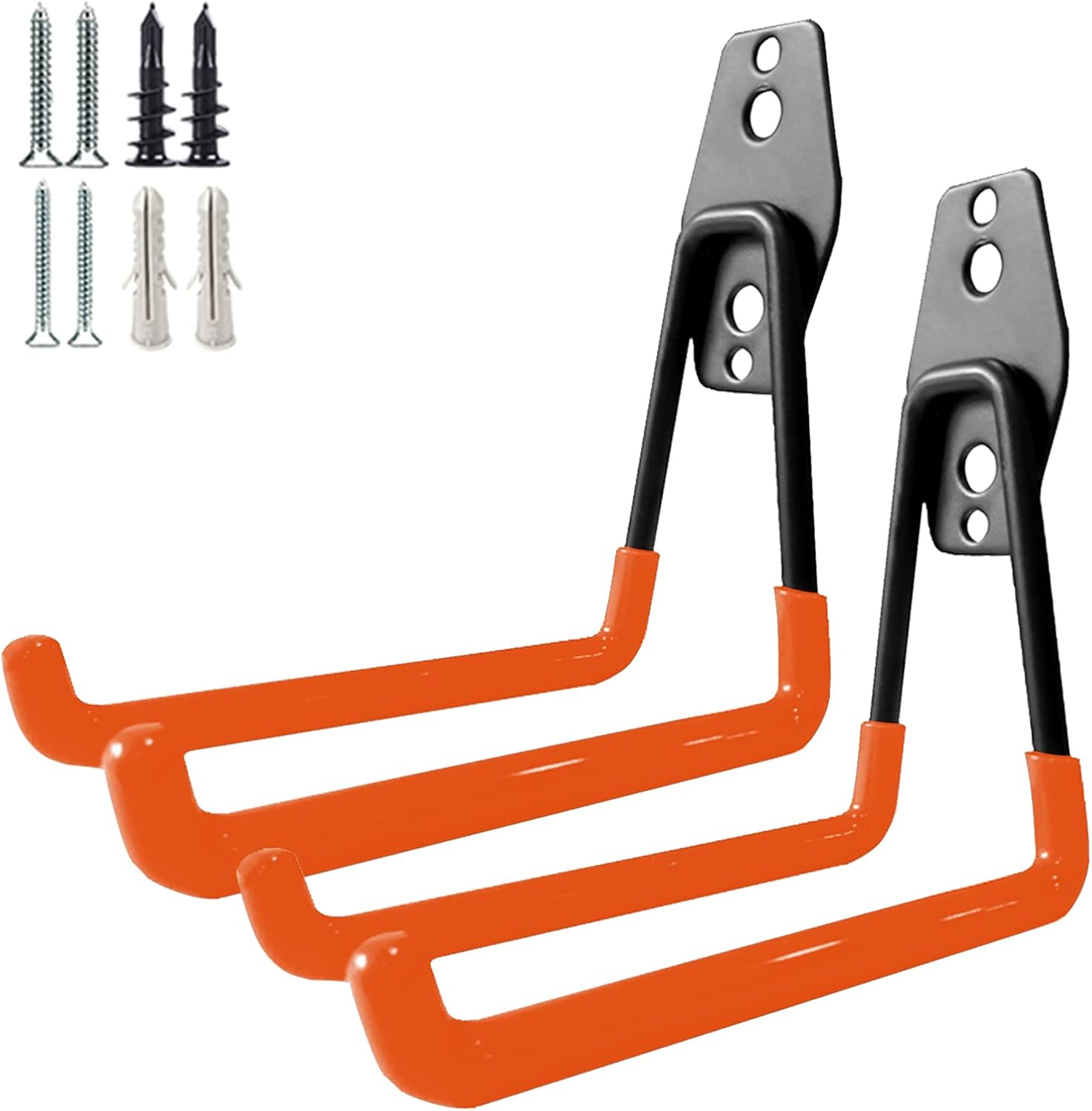 Garage Storage Utility Hooks，Garage Garden Tool Organizer，Steel Wall Mount Hooks, Large Garden U Hooks （2 Pack）-VerdiqueGarden