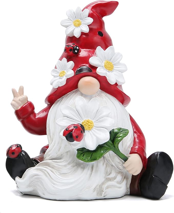 Hodao Ladybug Spring Gnomes Decorations Ladybug Gnomes Ornaments Decor Gifts Summer Gnomes Figurines Ladybug Gnomes for Outdoor Garden Decor Ladybug Birthday Gifts for Mom, Women, Grandma-VerdiqueGarden