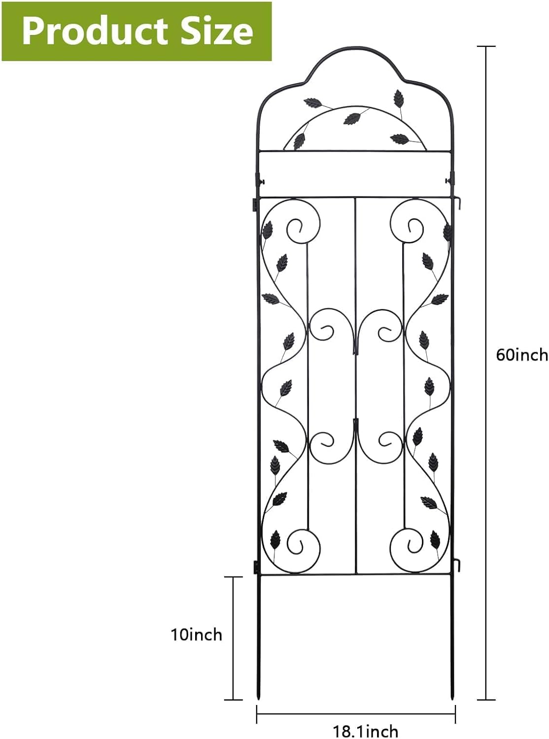 hogardeck 4 Packs 60 * 18 inch Metal Garden Trellis for Climbing Plants Outdoor,Heavy Duty,Black Coating Rustproof Trellis for Rose, Vegetable, Flowers, Expandable,Perfect for Training Climbing Plants-VerdiqueGarden