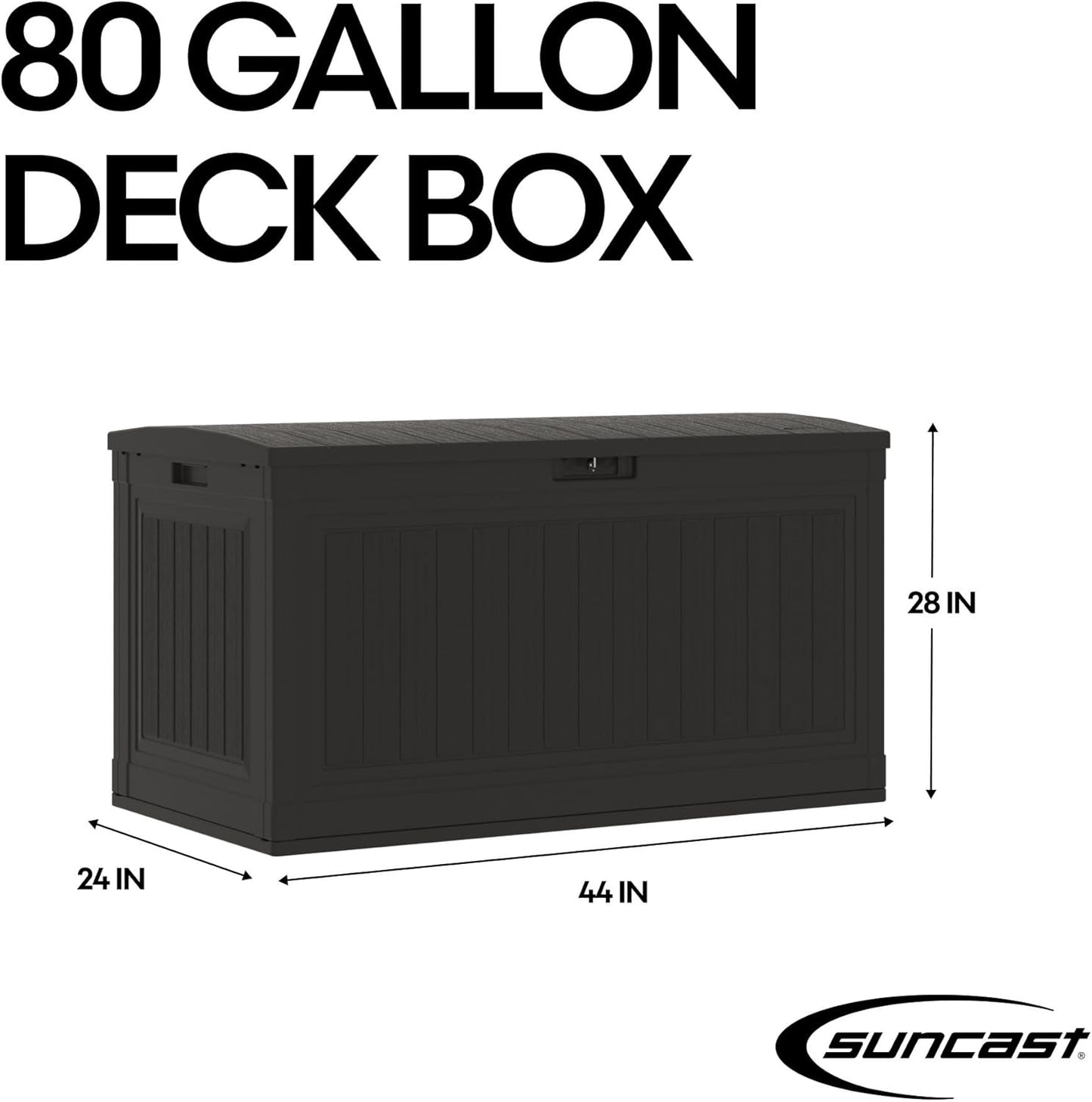 Suncast 80 GAL. LARGE DECK BOX-VerdiqueGarden