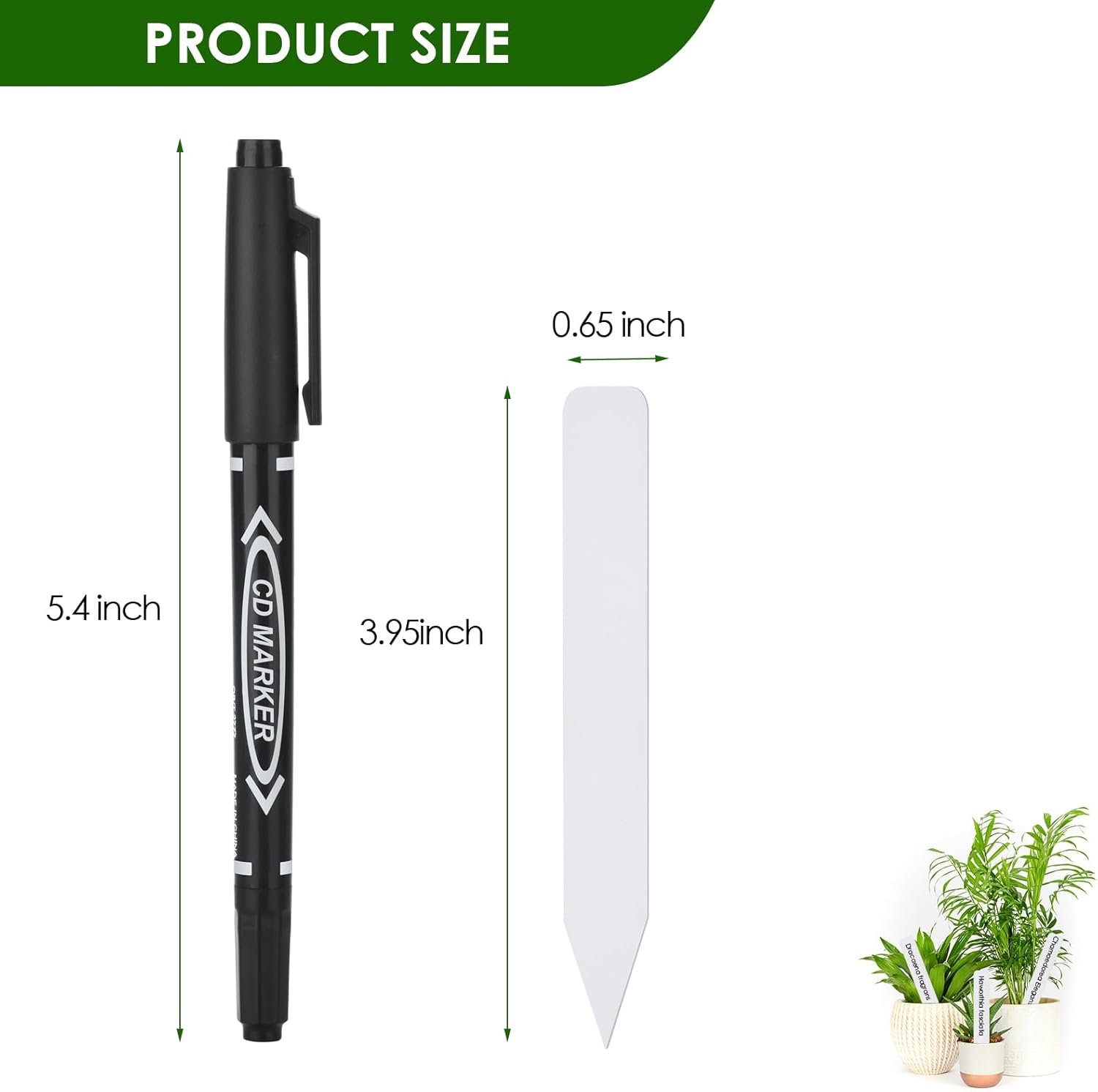 Plant Labels 120PCS, Darfukei Outdoor Waterproof Garden Markers, Plastic Nursery Seed Plant Tags with Bonus a Permanent Marking Pen, Gardening Gifts for Women Men…-VerdiqueGarden