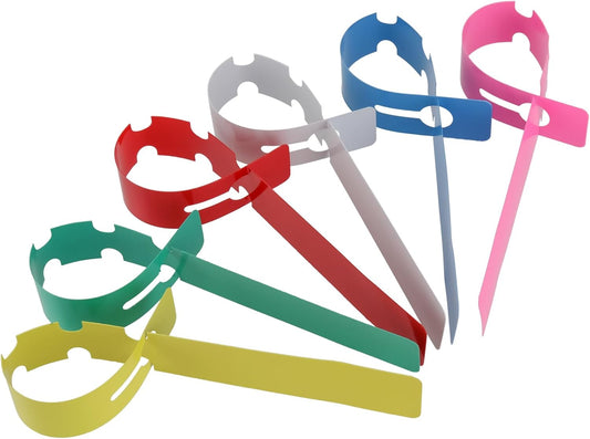 KEILEOHO 1200 PCS 6 Colors Plastic Plant Tags Wrap Around, Outdoor Waterproof Plant Labels, Nursery Garden Markers with Large Writing Surface, Adjustable Hanging Labels for Identifying Plants-VerdiqueGarden