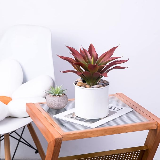 Veryhome Succulents Plants Artificial Aloe Plant, 12.5Inch Large Faux Succulents Unpotted, Premium Crafting DIY Greenery Decor for Indoor & Outdoor(Red)-VerdiqueGarden