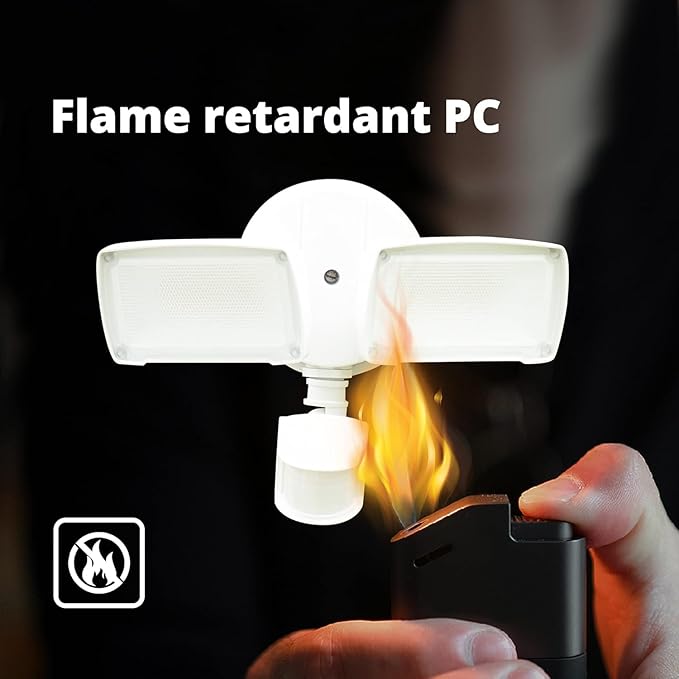 UME 19W LED Security Lights Motion Sensor Light Outdoor, 2000LM Motion Flood Light, 5000K, IP65 Waterproof, 2 Adjustable Head Motion Detector Security Light for Exterior,Outside,Garage,Yard(White)-VerdiqueGarden