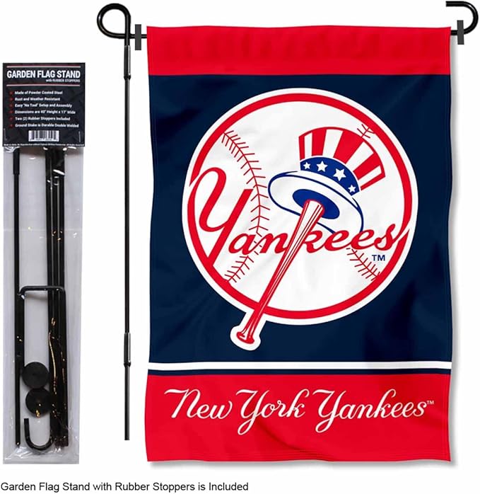 WinCraft NY Yankees Throwback Retro Garden Flag and Pole Stand Mount-VerdiqueGarden