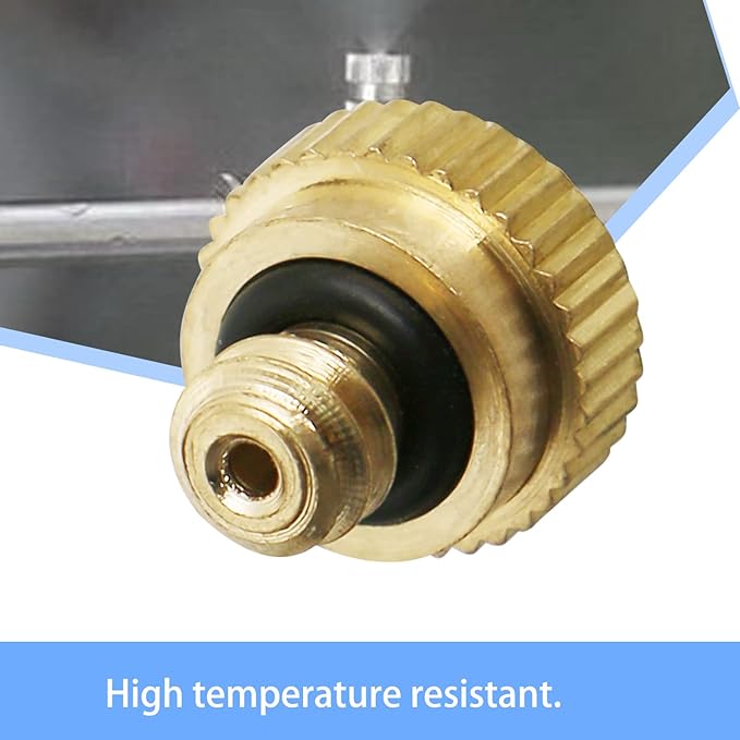 Aopin G 3/16 Brass Misting Nozzles 0.8mm / 0.03" Orifice Atomizing Mister Sprayer Nozzle Suitable For Outdoor Cooling,Garden Irrigation,Fountain, Crop Nutrient Injection, Greenhouse 8 Pcs-VerdiqueGarden