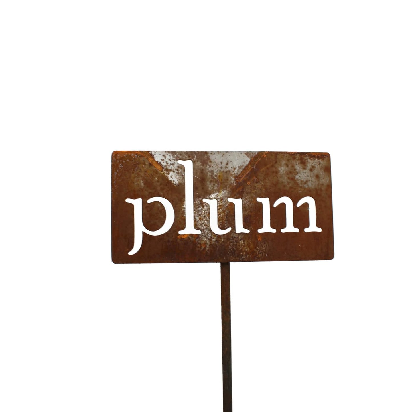 Classic Metal Garden Markers 19 Inches Tall (plum, Naturally Rusted)-VerdiqueGarden