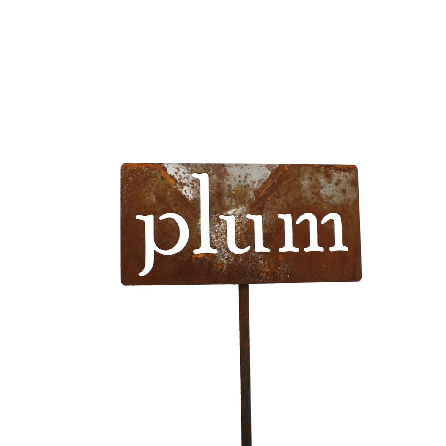 Classic Metal Garden Markers 19 Inches Tall (plum, Naturally Rusted)-VerdiqueGarden