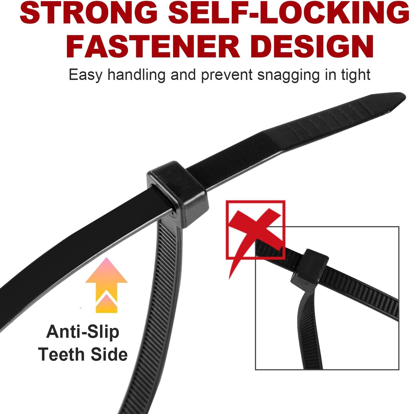 Zip Ties, RAZCC 1200pcs Black Cable Zip Ties 12 Inch, Heavy Duty Plastic Wire Ties with 70lb Tensile Strength, Self-Locking Black Nylon Tie Wraps for Indoor and Outdoor-VerdiqueGarden