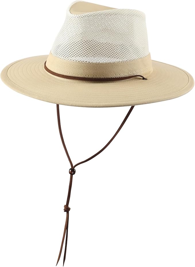 Home Prefer Cotton Summer Fedora Hat Wide Brim Sun Hats for Men Women UPF 50+ Sun Protection Cap for Fishing Hiking-VerdiqueGarden